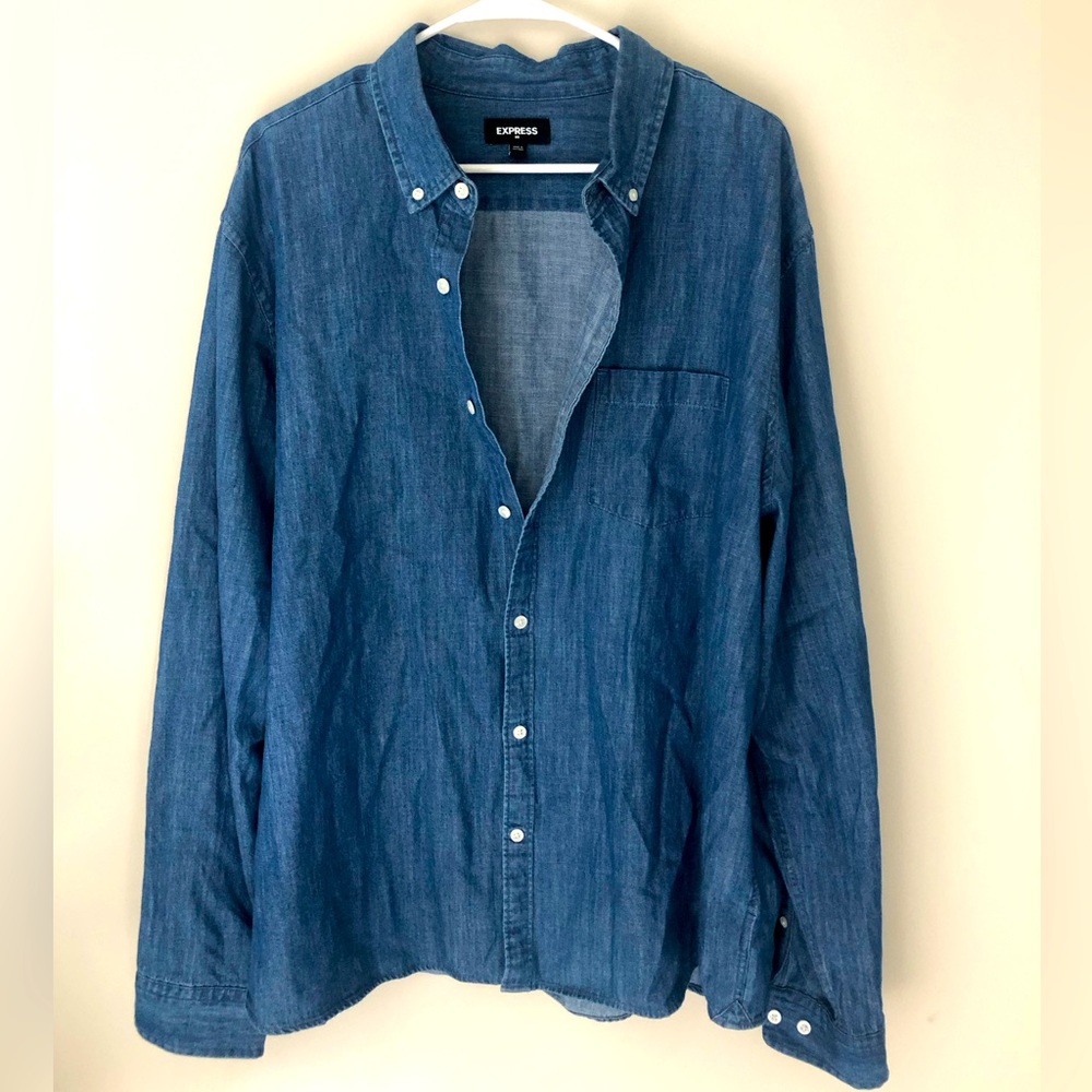 Express Denim Boyfriend Portofino Shirt